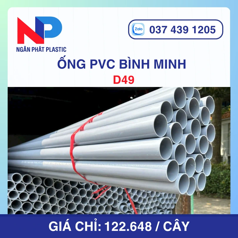 Ống Nhựa uPVC D49 Bình Minh